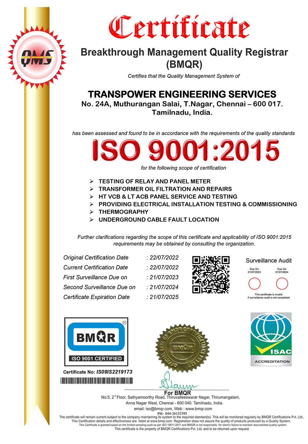 Transformer Rewinding Services in Chennai